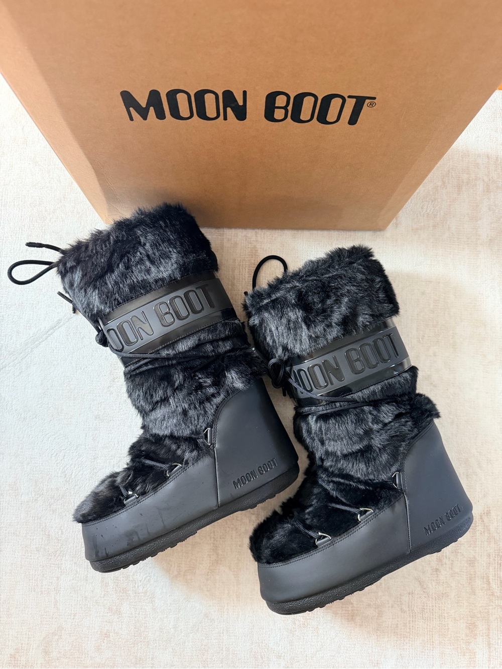 Moon Boot Icon Faux Fur Black Winter Boots | Women’s EU 35-38 / US 7-8.5